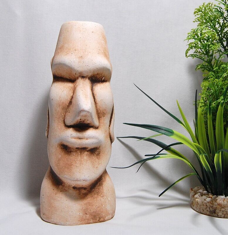 Aquarium Dekoration Moai Statue aus Ton ca. 19x8cm Aquarium Dekoration Moai Statue aus Ton ca. 19x8cm