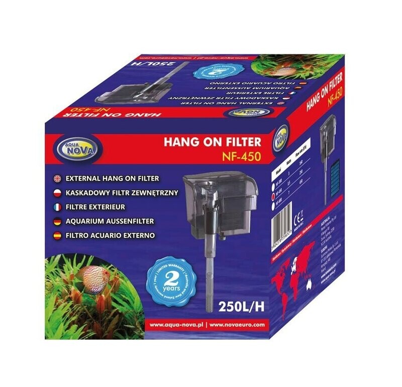 Aqua Nova Hang-On-Außenfilter NF-450 (250 L / h) Aqua Nova Hang-On-Außenfilter NF-450 (250 L / h)