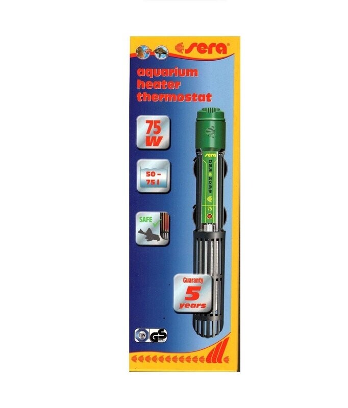Sera Aquarien-Regelheizer aus Quarzglas mit Schutzkorb 75 Watt Sera Aquarien-Regelheizer aus Quarzglas mit Schutzkorb 75 Watt