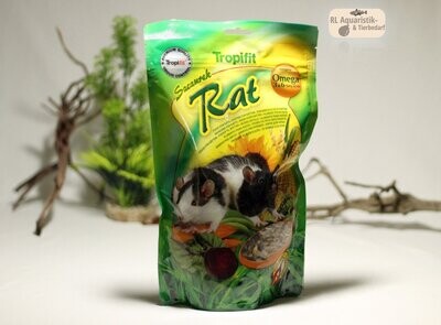 TropiFit Rat Futter für Ratten mit süßen Bananen, Rosinen & Karotten 500 g TropiFit Rat Futter für Ratten mit süßen Bananen, Rosinen & Karotten 500 g
