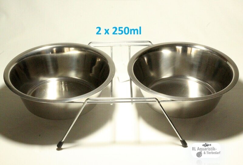 Hunde / Katzen Doppel(fress)napf inkl. Ständer 2 x 250 ml Hunde / Katzen Doppel(fress)napf inkl. Ständer 2 x 250 ml