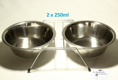 Hunde / Katzen Doppel(fress)napf inkl. Ständer 2 x 250 ml Hunde / Katzen Doppel(fress)napf inkl. Ständer 2 x 250 ml