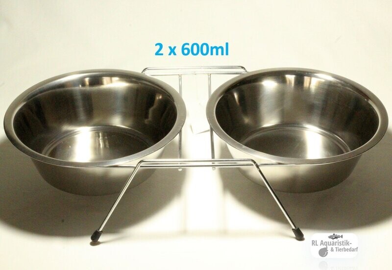 Hunde / Katzen Doppel(fress)napf inkl. Ständer 2 x 600 ml Hunde / Katzen Doppel(fress)napf inkl. Ständer 2 x 600 ml