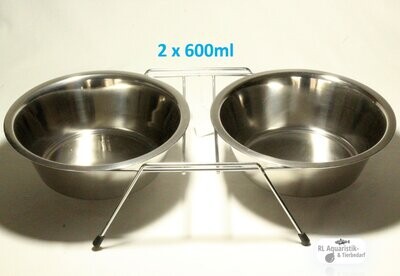 Hunde / Katzen Doppel(fress)napf inkl. Ständer 2 x 600 ml Hunde / Katzen Doppel(fress)napf inkl. Ständer 2 x 600 ml