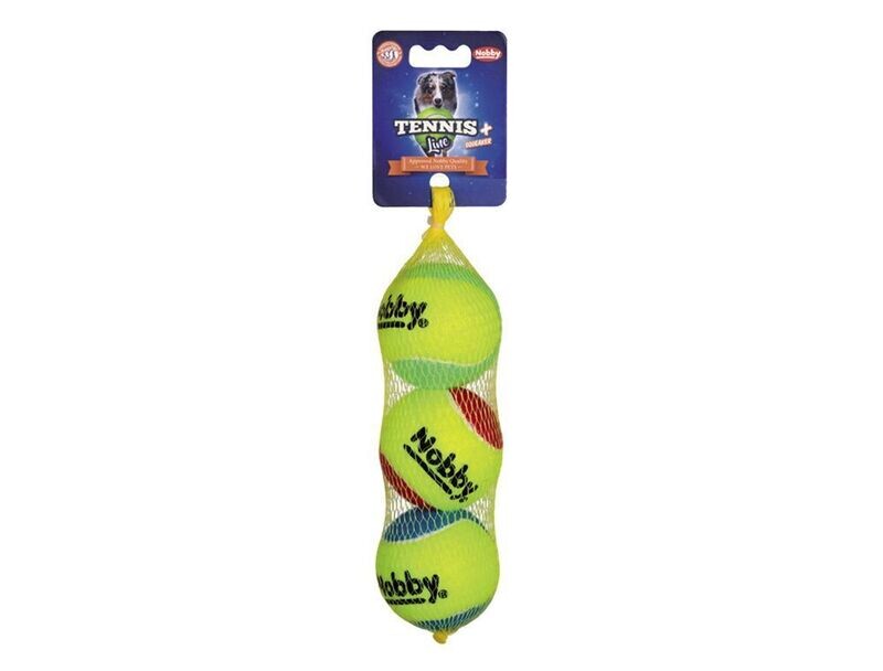 Nobby Hundespielzeug Tennisbälle mit Quietscher 3er Netz Gr. M Nobby Hundespielzeug Tennisbälle mit Quietscher 3er Netz Gr. M
