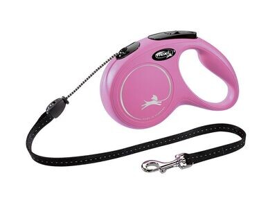 Flexi NEW CLASSIC Seil-Roll-Leine Hundeleine M (max. 20 Kg) 5 Meter Pink Flexi NEW CLASSIC Seil-Roll-Leine Hundeleine M (max. 20 Kg) 5 Meter Pink