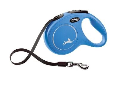 Flexi NEW CLASSIC Gurt-Roll-Leine Hundeleine M (max. 25 Kg) 5 Meter Blau Flexi NEW CLASSIC Gurt-Roll-Leine Hundeleine M (max. 25 Kg) 5 Meter Blau