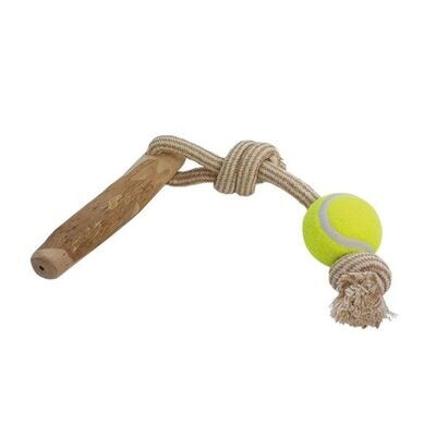 Nobby Hundespielzeug / Kaupielzeug Kaffeeholz mit Seil und Ball Größe Nobby Hundespielzeug / Kaupielzeug Kaffeeholz mit Seil und Ball Größe "M"