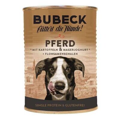 6 x BUBECK Hundefutter Pferdefleisch mit Kartoffeln & Magerjoghurt 400g (Single Protein) 6 x BUBECK Hundefutter Pferdefleisch mit Kartoffeln & Magerjoghurt 400g (Single Protein)