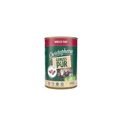 6 x Christopherus Hirsch PUR Nassfutter für Hunde 400 g Dose 6 x Christopherus Hirsch PUR Nassfutter für Hunde 400 g Dose