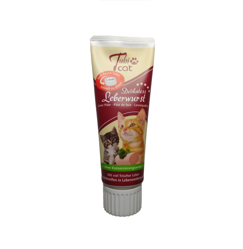 Tubi Cat Delikatess - Leberwurst für Katzen aller Rassen 75g Tubi Cat Delikatess - Leberwurst für Katzen aller Rassen 75g