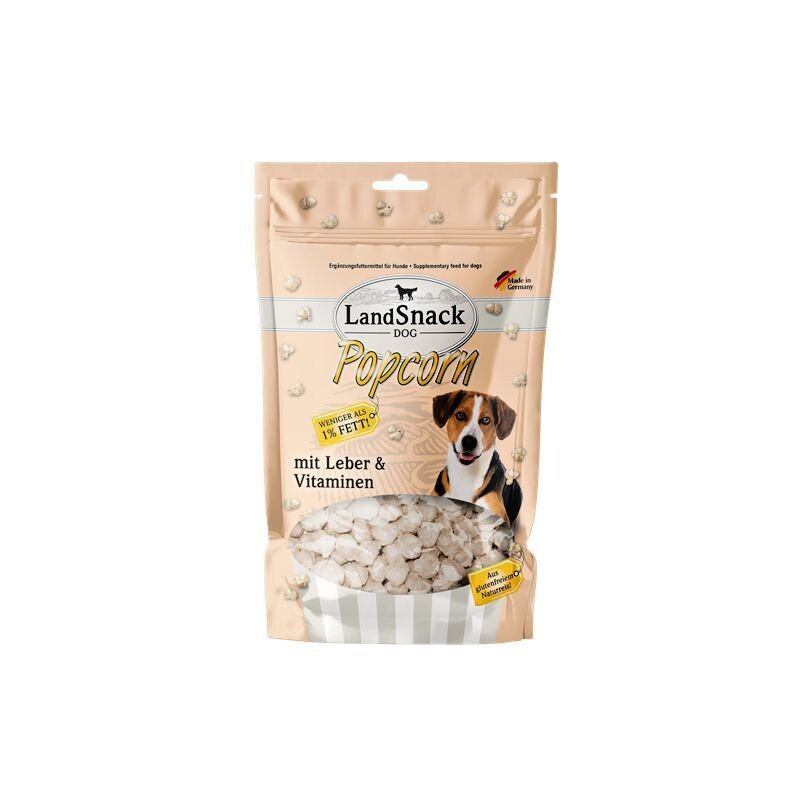 LandSnack Dog Hundesnack Popcorn Popcorn LandSnack Dog Hundesnack Popcorn Popcorn "Leber & Vitamine" 100 g und weniger als 1 % Fett