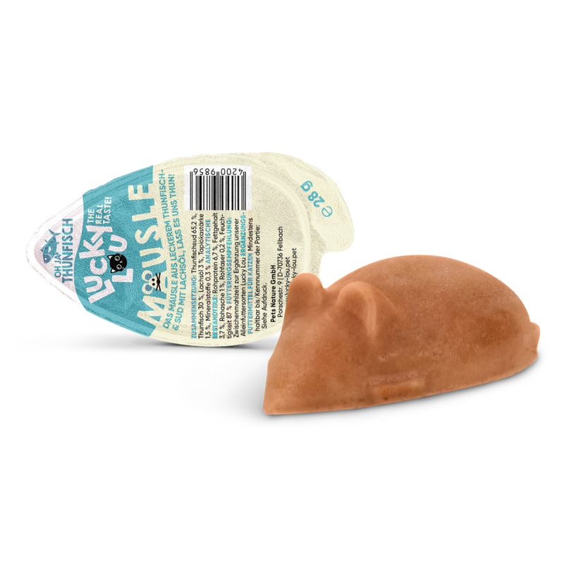 Lucky Lou Mäusle Thunfisch Ergänzungsfutter für Katzen je 28g Lucky Lou Mäusle Thunfisch Ergänzungsfutter für Katzen je 28g