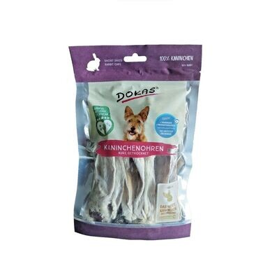 Dokas Dog Hundesnack Kaninchenohren (kurz) mit Fell getrocknet 100g Dokas Dog Hundesnack Kaninchenohren (kurz) mit Fell getrocknet 100g