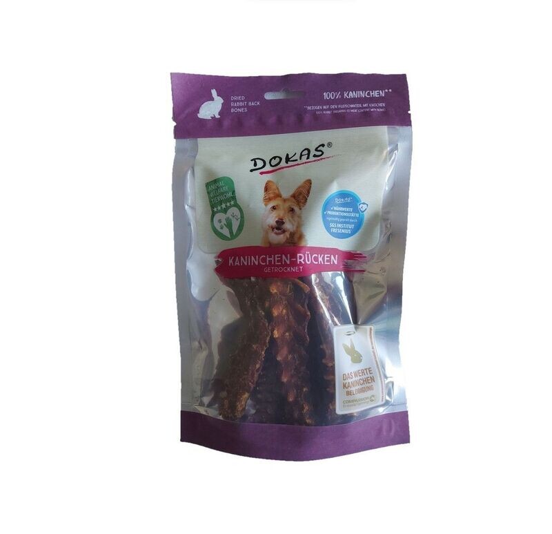Dokas Dog Hundesnack Kaninchenrücken getrocknet 120g Dokas Dog Hundesnack Kaninchenrücken getrocknet 120g