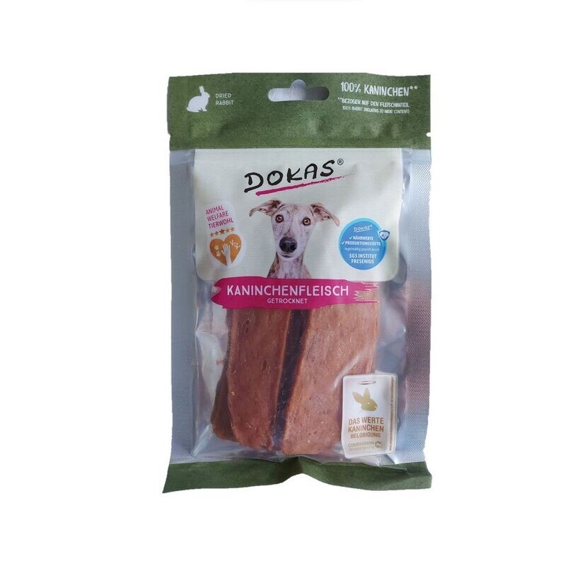 Dokas Dog Hundesnack Kaninchenfleisch getrocknet 70g Dokas Dog Hundesnack Kaninchenfleisch getrocknet 70g