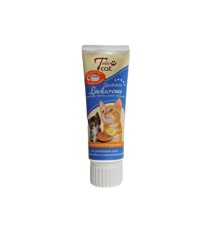 Tubi Cat Delikatess - Lachscreme für Katzen aller Rassen 75g Tubi Cat Delikatess - Lachscreme für Katzen aller Rassen 75g