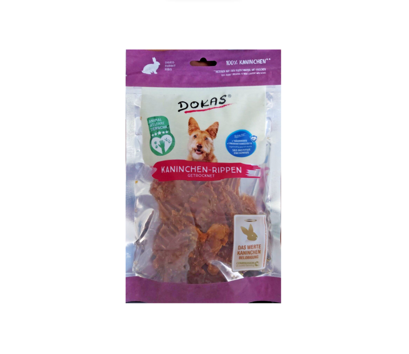 Dokas Dog Hundesnack Kaninchen-Rippen getrocknet 100g Dokas Dog Hundesnack Kaninchen-Rippen getrocknet 100g