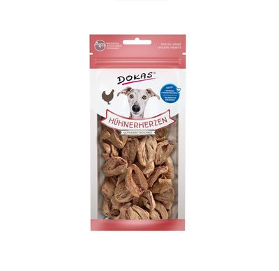 Dokas Dog Hundesnack gefriergetrocknete Hühnerherzen 22 g Dokas Dog Hundesnack gefriergetrocknete Hühnerherzen 22 g