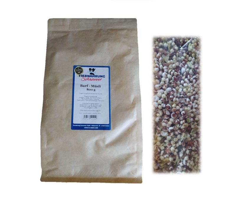 Barf Müsli -glutenfrei- Ergänzungsfuttermittel für Hunde 800 g Barf Müsli -glutenfrei- Ergänzungsfuttermittel für Hunde 800 g