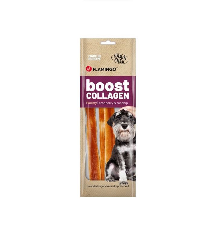 Flamingo Hundesnack Boost Collagen Streifen mit Huhn & Kollagen 60 g Flamingo Hundesnack Boost Collagen Streifen mit Huhn & Kollagen 60 g