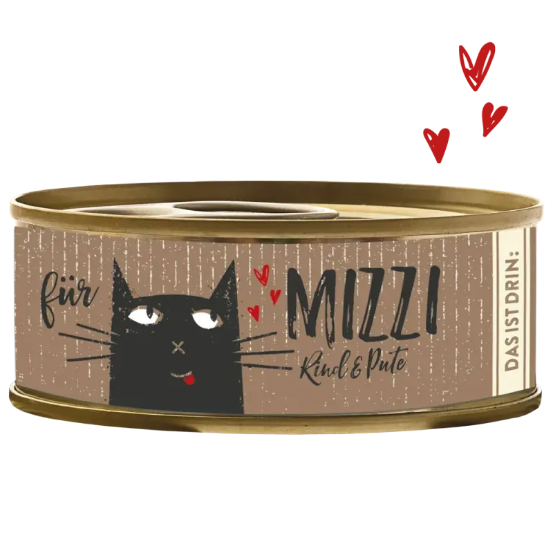Bubeck Katzen-Nassfutter Bubeck Katzen-Nassfutter "Mizzi" 6 x 100g Dose "RIND & PUTE"