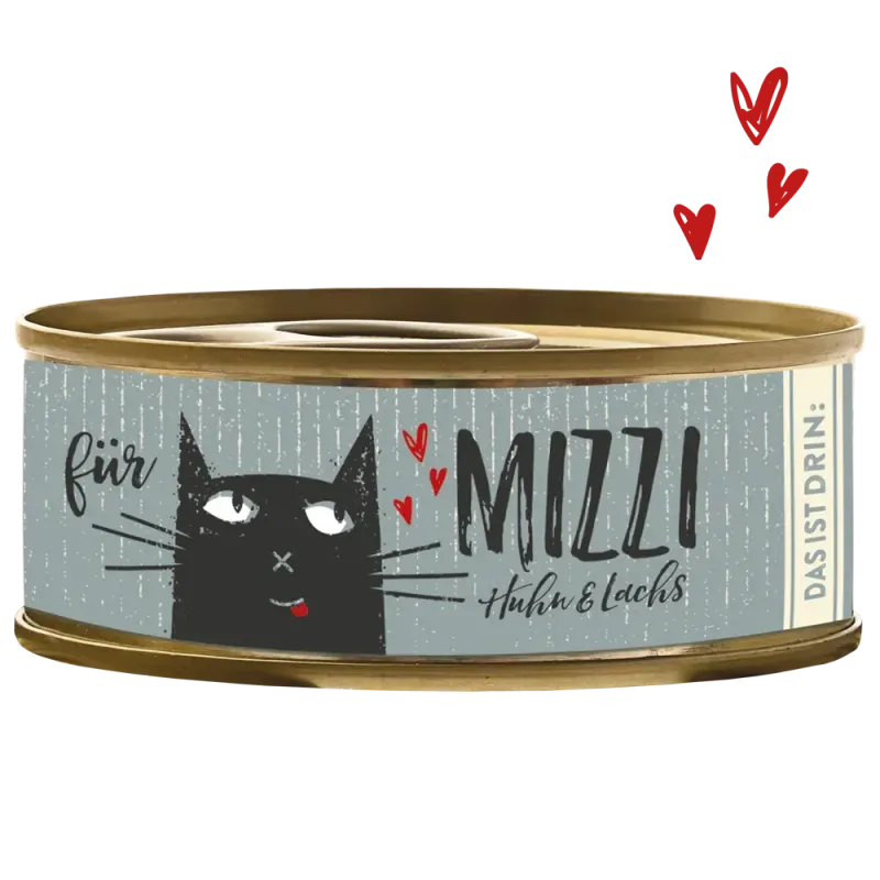 Bubeck Katzen-Nassfutter Bubeck Katzen-Nassfutter "Mizzi" 6 x 100g Dose "HUHN & LACHS"