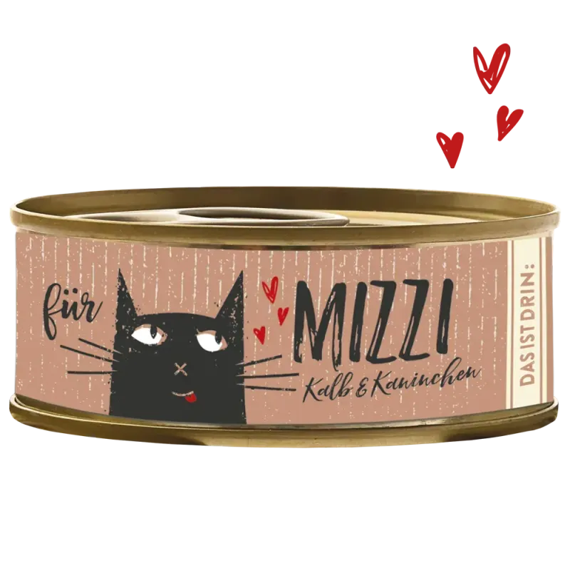 Bubeck Katzen-Nassfutter Bubeck Katzen-Nassfutter "Mizzi" 6 x 100g Dose "KALB & KANINCHEN"