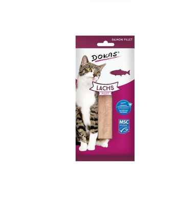 Dokas Cat Katzensnack 100% gekochtes Lachs Filet 22 g Dokas Cat Katzensnack 100% gekochtes Lachs Filet 22 g