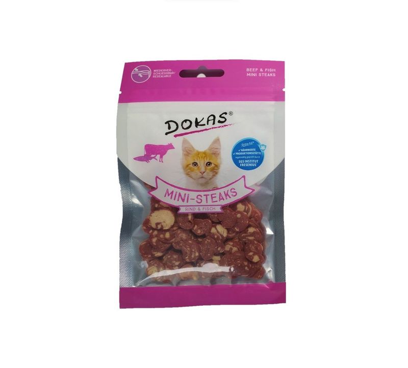 Dokas Cat Mini-Steaks Katzensnack Mini-Steaks Rind & Fisch 25g Dokas Cat Mini-Steaks Katzensnack Mini-Steaks Rind & Fisch 25g