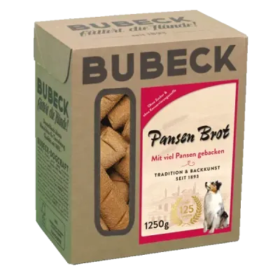 BUBECK Hundekuchen BUBECK Hundekuchen "Pansen Brot" herzhaftes Leckerli für Hunde 1250g