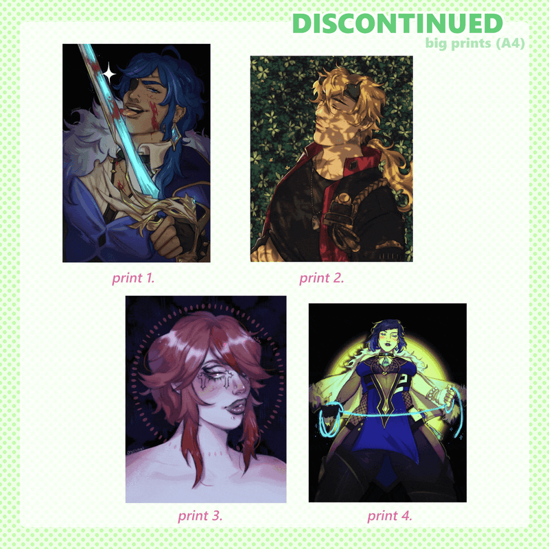 ✩ DISCONTINUED ITEMS (stickers &amp; prints)