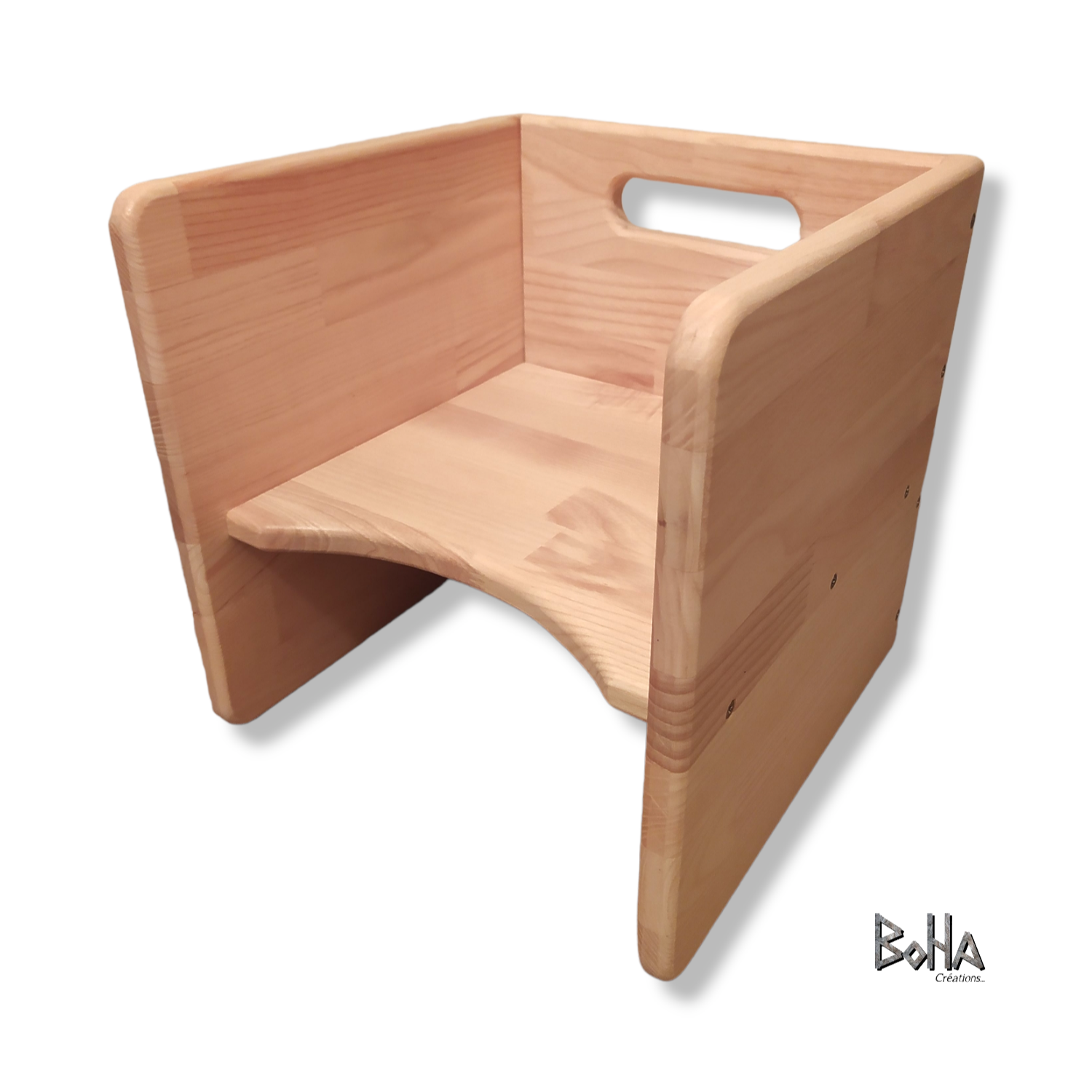 Chaise cube Montessori évolutive et modulable "Elsa" taille S en bois de  qualité supérieure