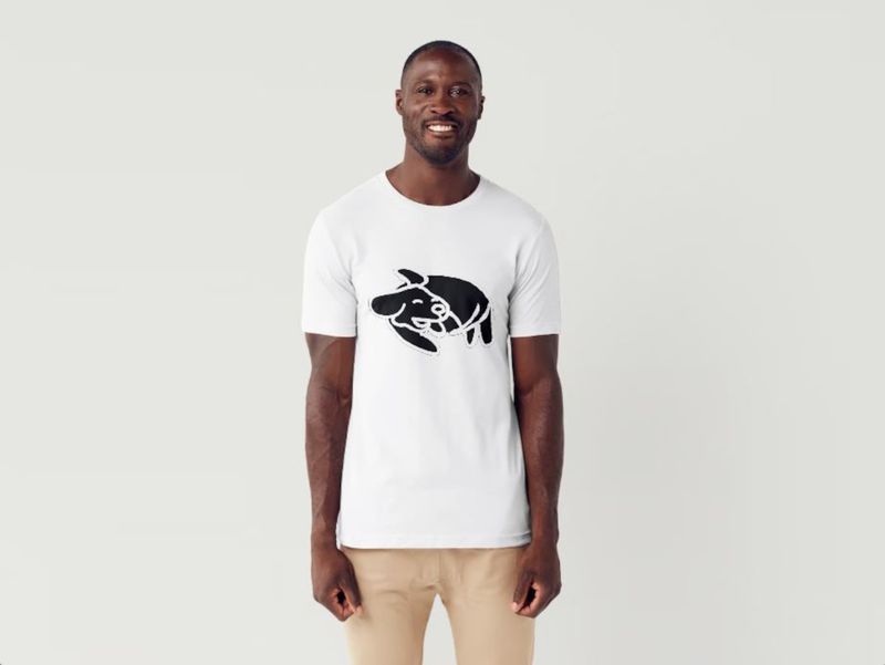 Awesome Dog T Shirt (Male) (White)