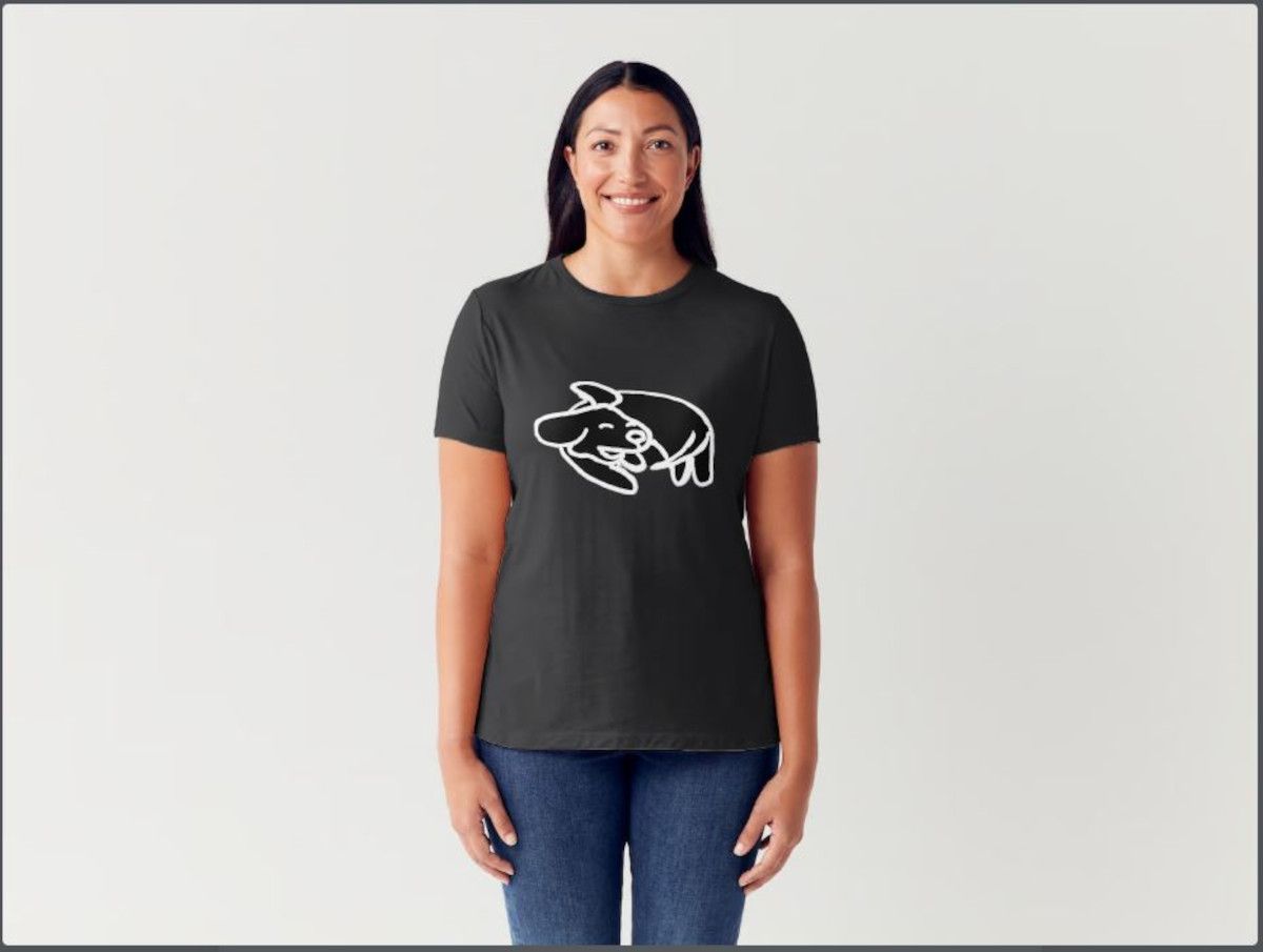 Awesome Dog T Shirt  (Female) (Black)