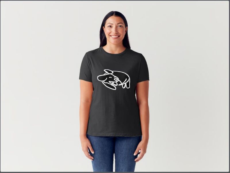 Awesome Dog T Shirt  (Female) (Black)