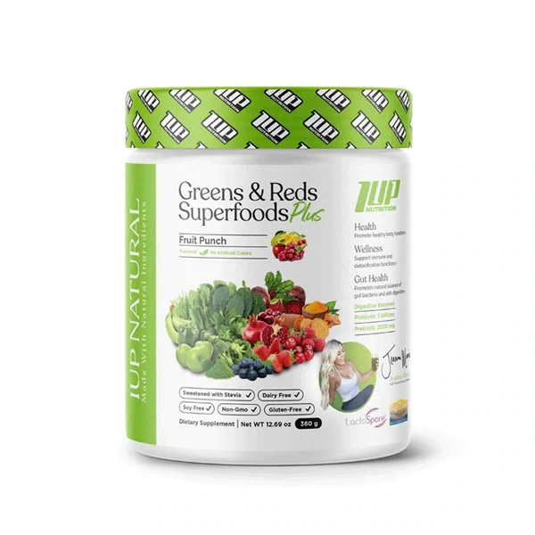 1up Nutrition Vegan Greens &amp; Reds Superfoods Plus