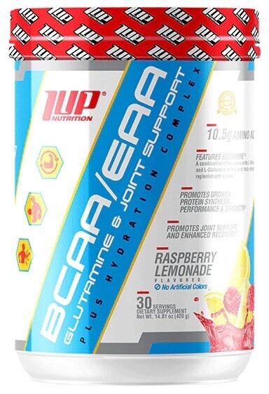 1up Nutrition His BCAA/EAA, Glutamine &amp; Joint Support, Flavor: Raspberry Lemonade