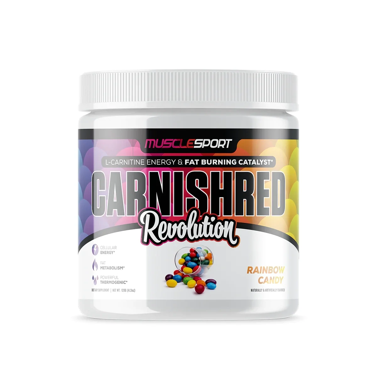 Musclesport CARNISHRED™ NON STIM FAT BURNER, Flavor: Rainbow Candy