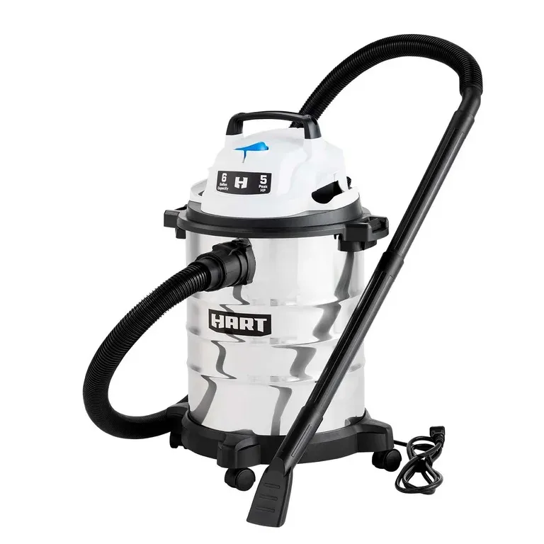 Hart 6 Gallon Stainless Steel Wet/Dry Vacuum (5HP Peak)  (car cleaning kit)