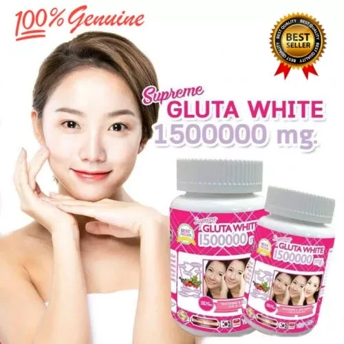 Supreme Gluta White Capsule (1500000mg): Skin Whitening, Anti-Aging Tablet