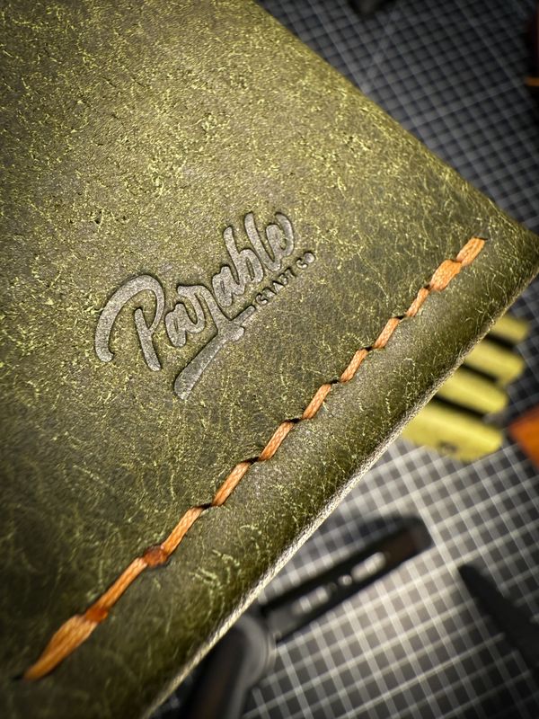 Pueblo Olive Green W/ Colonial Tan Thread - The Silver Coin Wallet - Regular Size And Mini Size / Hidden Treasure