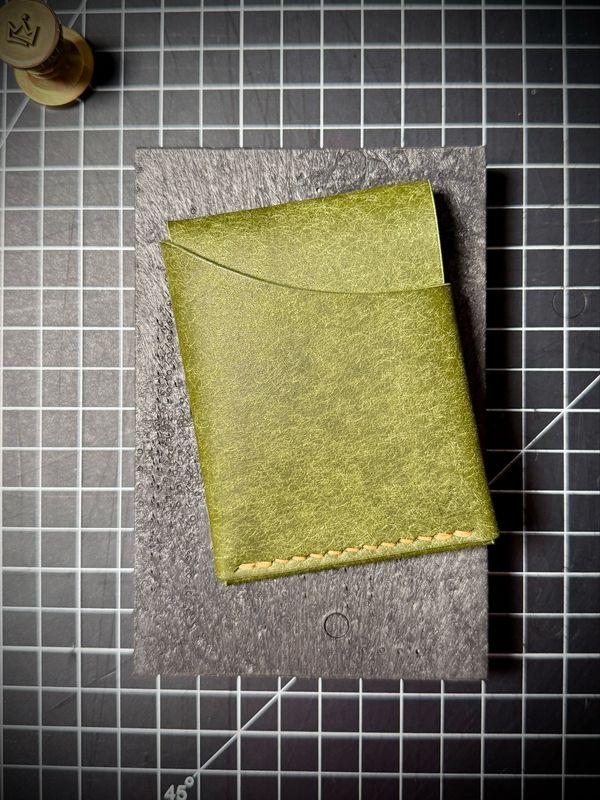 Pueblo Olive Green W/ Colonial Tan Thread - The Silver Coin Wallet - Regular Size And Mini Size / Hidden Treasure