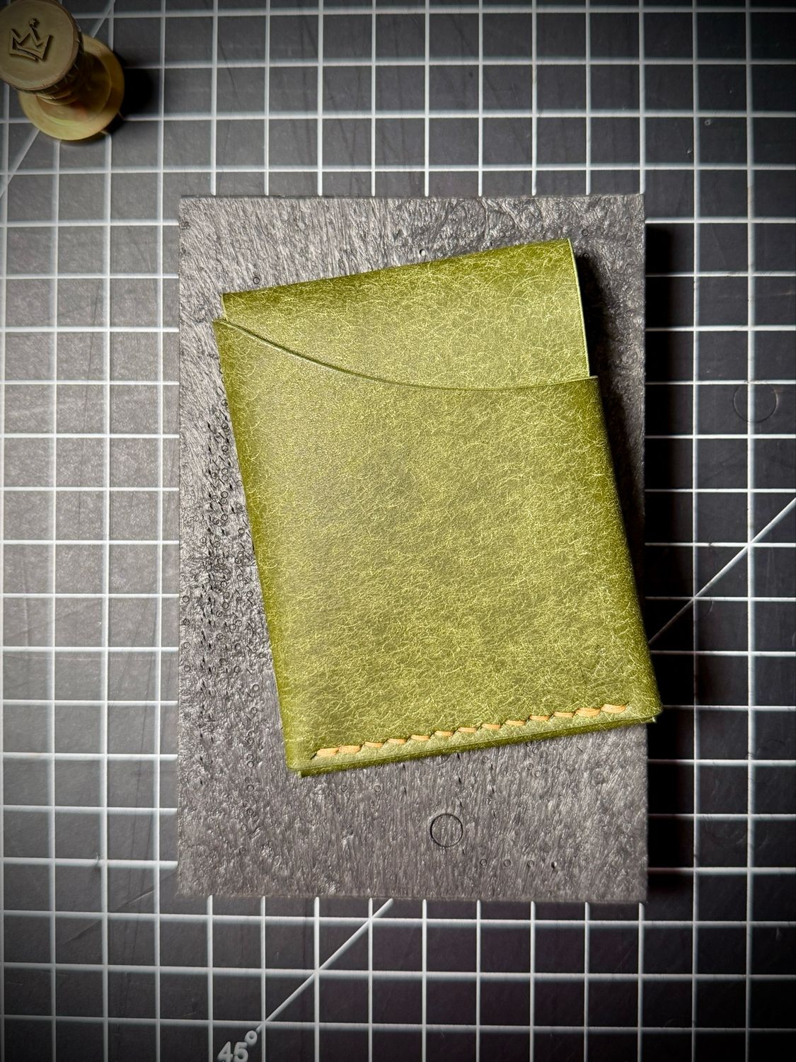 Pueblo Olive Green W/ Colonial Tan Thread - The Silver Coin Wallet - Regular Size And Mini Size / Hidden Treasure