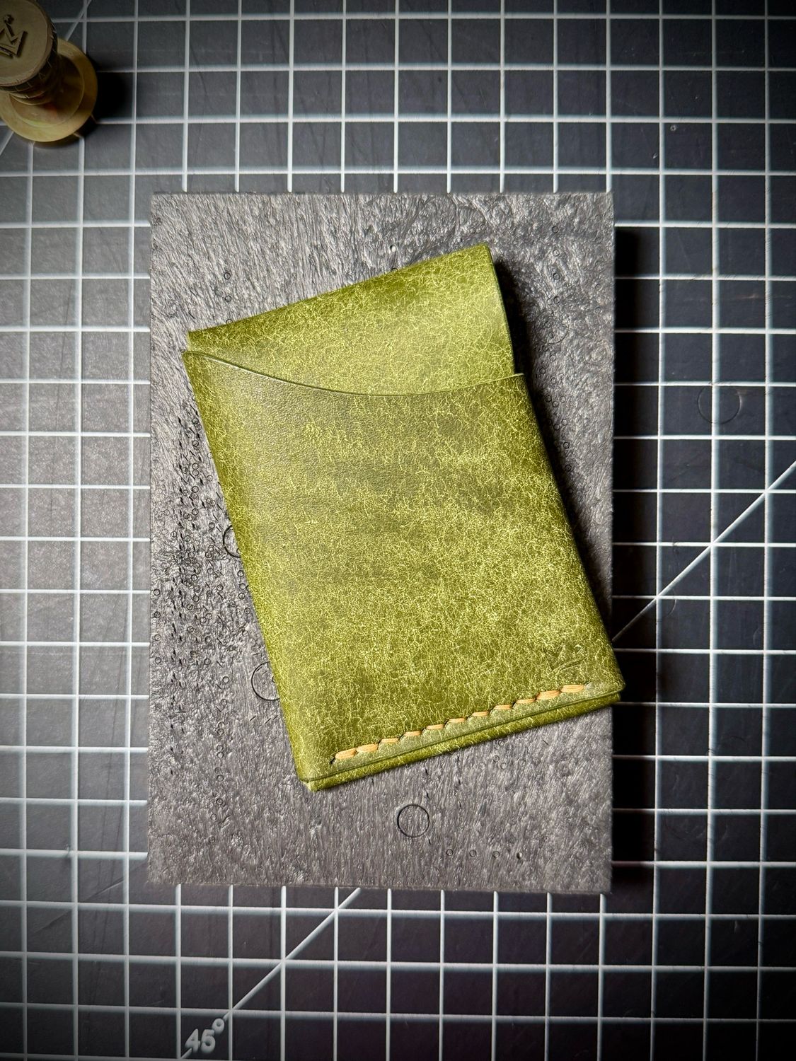 Pueblo Olive Green W/ Colonial Tan Thread - The Silver Coin Wallet - Regular Size And Mini Size / Hidden Treasure