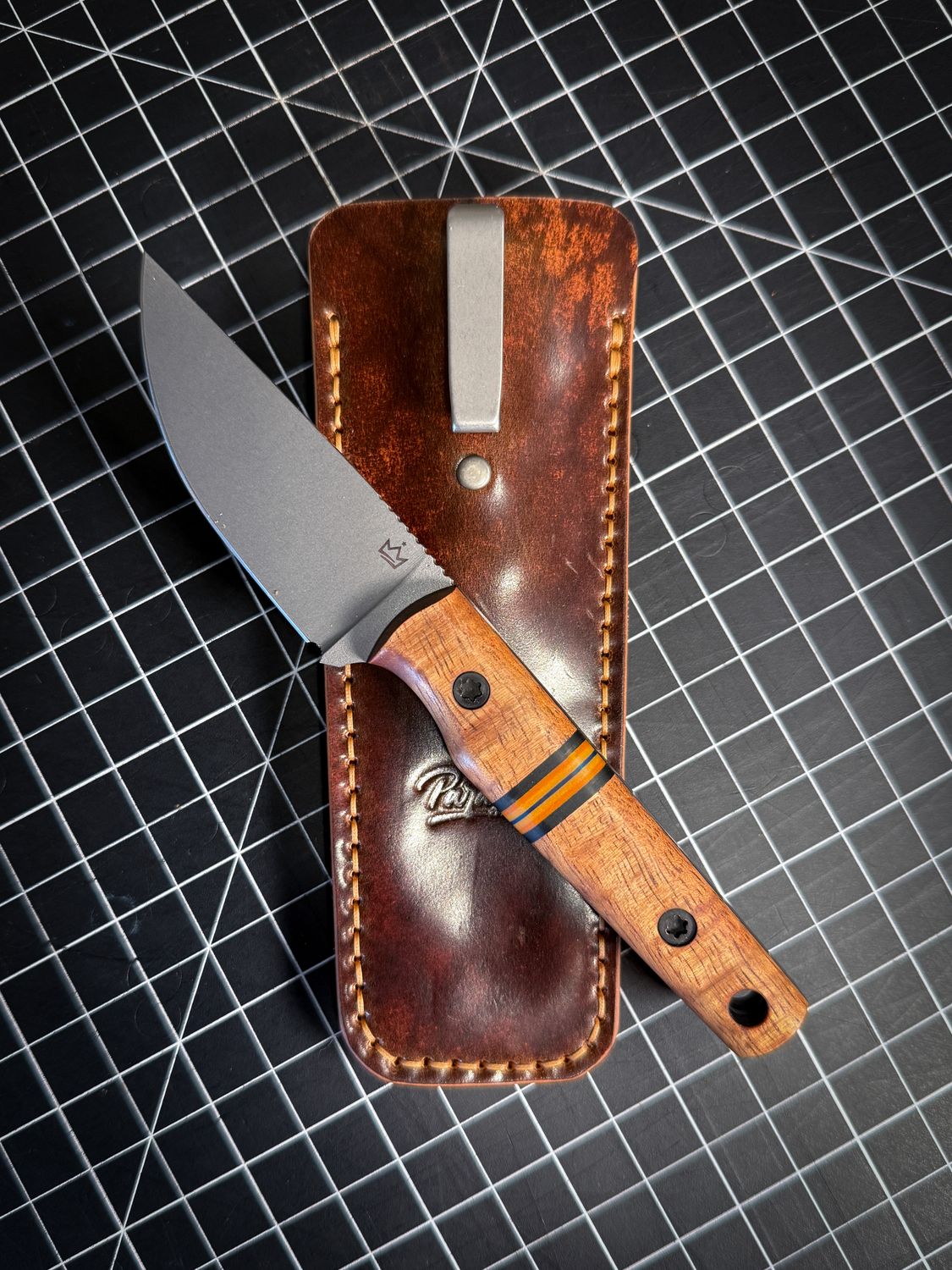 Hidden Treasure - CPM CruWear Steel / Koa handle / Cordovan Pocket Sheath
