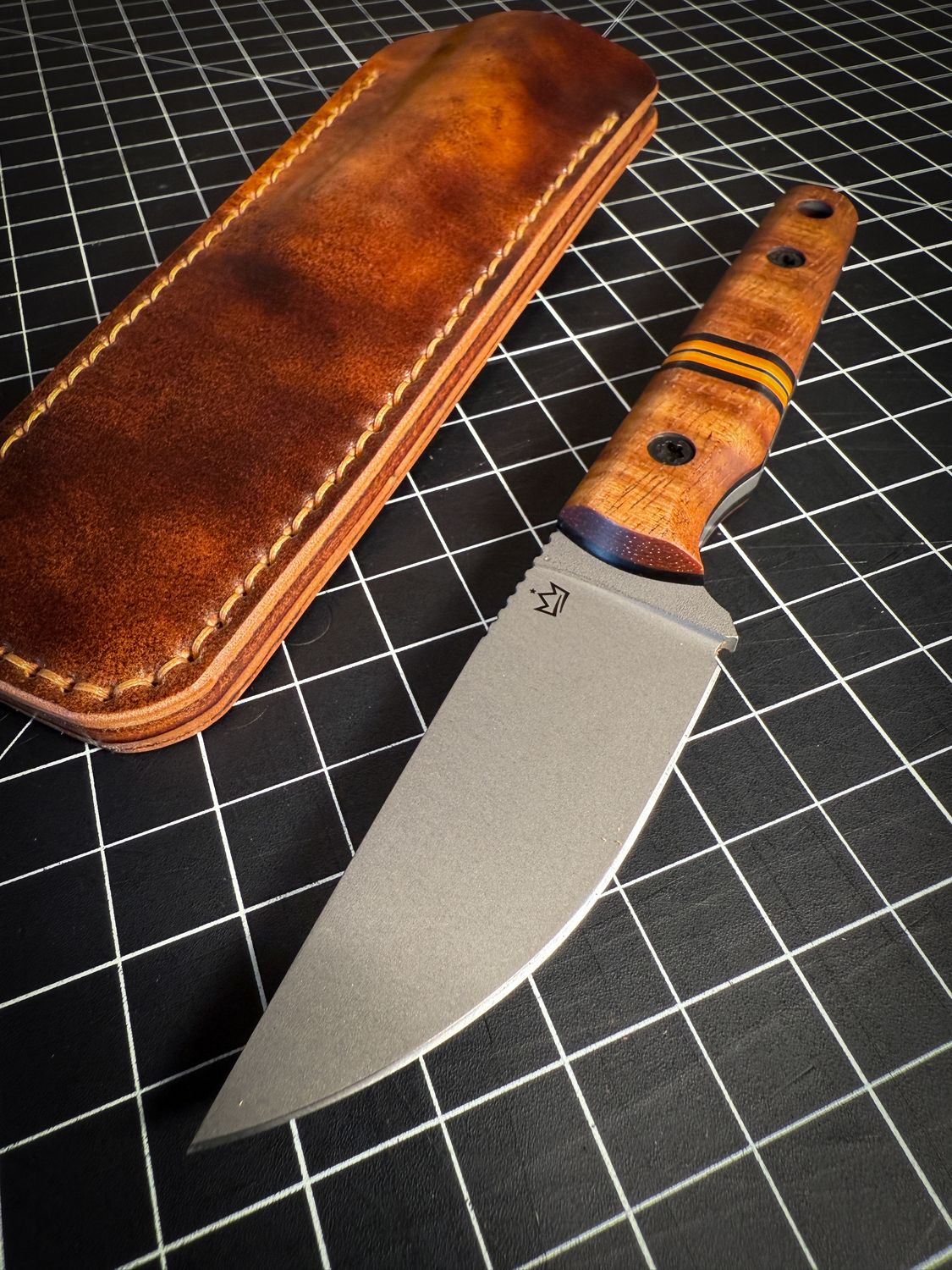 Hidden Treasure - CPM CruWear Steel / Koa handle / Cordovan Pocket Sheath