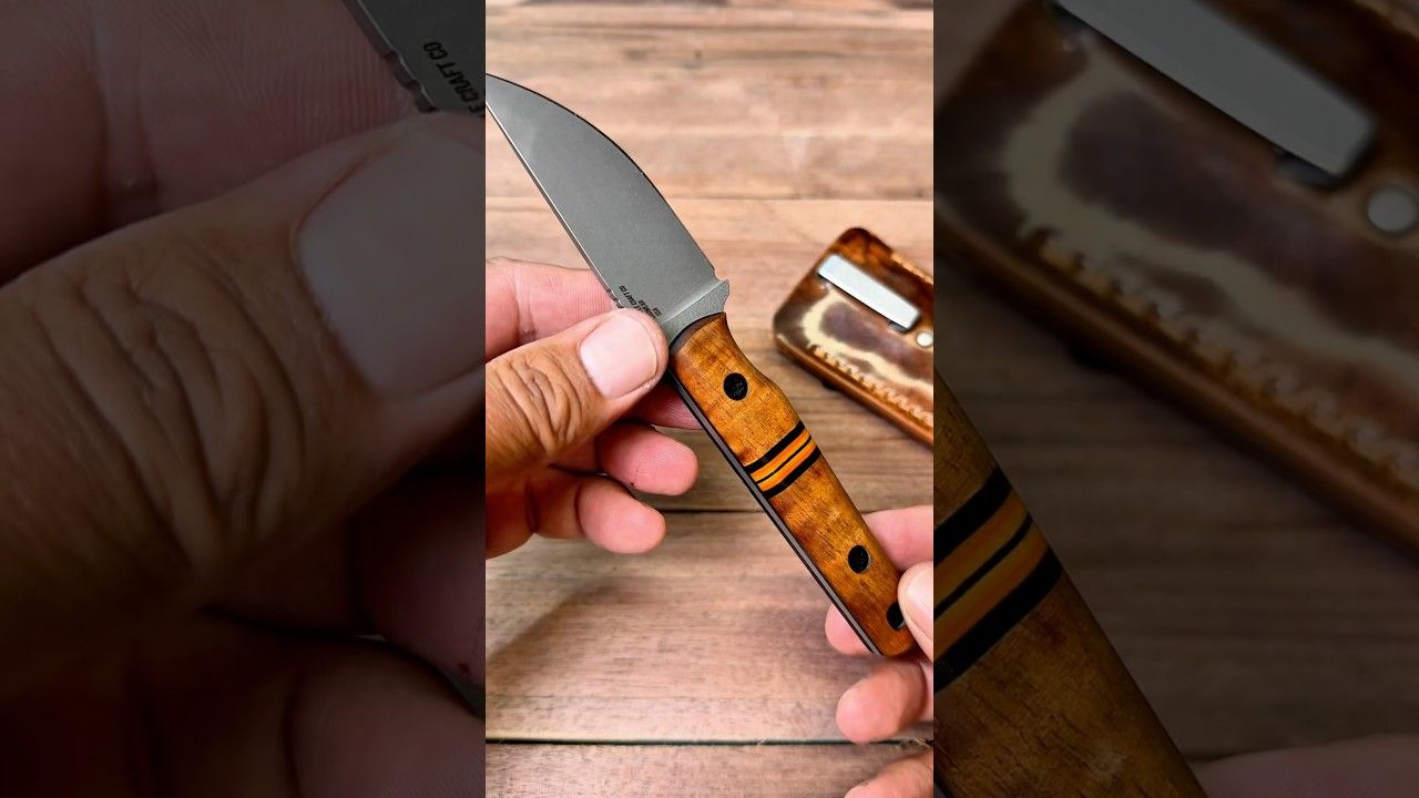Hidden Treasure - CPM CruWear Steel / Koa handle / Cordovan Pocket Sheath