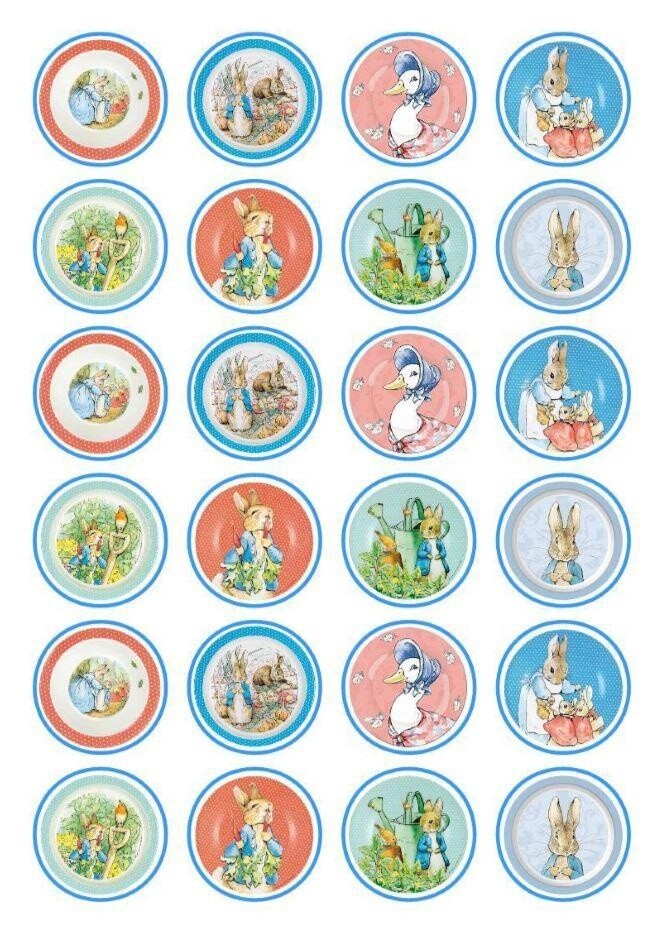 Peter Rabbit Wafer Paper Cupcake Toppers.