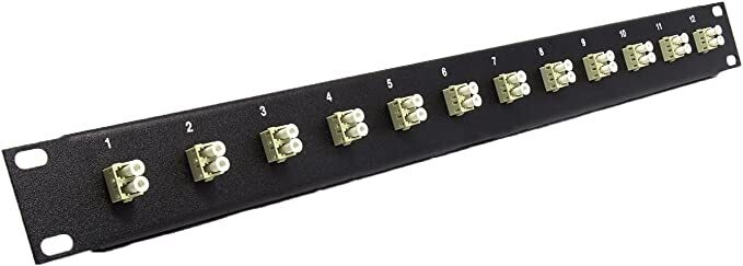 12 Port LC Fiber Patch Panel Multimode/Single-mode (Loaded 1u) 19&quot;